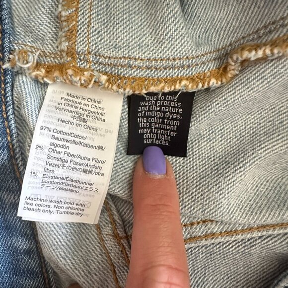 Women's 27 Madewell X ISKO Patchwork Jean Skirt Raw Edge 70's Style - Picture 7 of 8